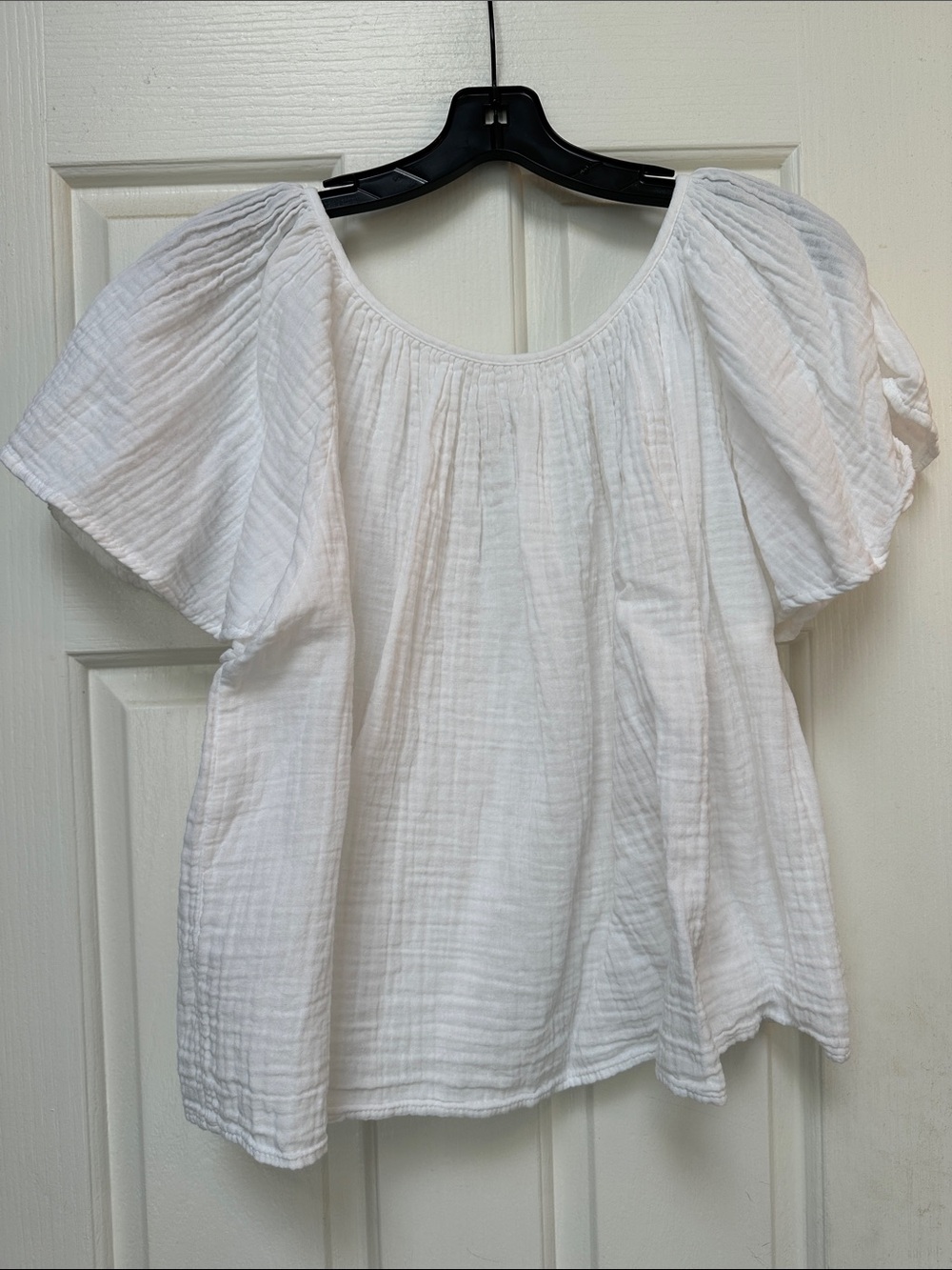 9 Seed Women’s White Gauze Peasant Top